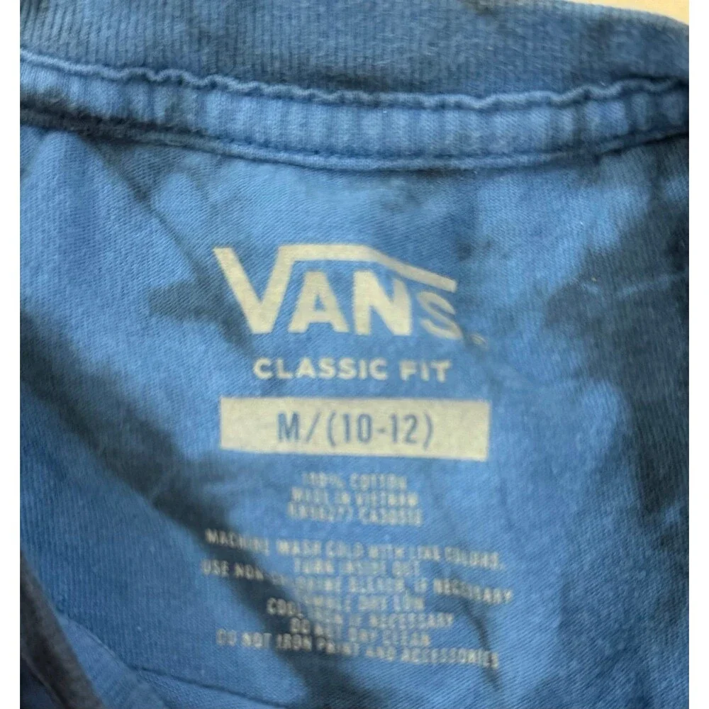 VANS Boys Classic Fit Blue Tie-Dye Short Sleeve T-Shirt